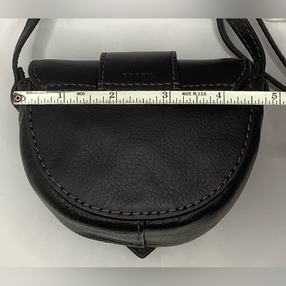 ๐NWT๐Fossil Harwell Mini Flap Crossbody Black Leather Purse - Picture 16 of 16